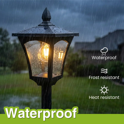 65” Solar Lamp Post Light with Planter – Waterproof Outdoor Garden Light, Warm White Glass Solar Pole for Patio, Yard & Pathway